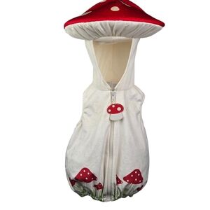 Dream Play Imagine Red Mushroom Baby 12M Costume Outfit Zip up. Stains!